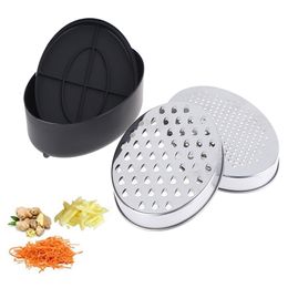 Cheese Tools Slicer Grater Efficient Vegetables Stainless Steel Oval Box Container Fruits Quick Easy Clean Multifunctional 230302