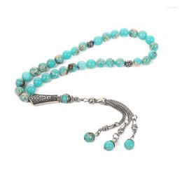 Strand Muslim Rosary Jade Stone Arab Turquoise 33 Tasbeeh Wristband Prayer Beads Tesbih Tasbih Bracelet