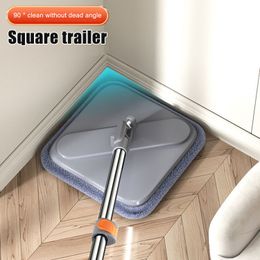 Mops Spin Mop with Bucket Hand Free Squeeze Mop Automatic Separation Flat Mops Floor Cleaning with Washable Microfiber Pads Tools 230302