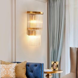 Wall Lamps Modern Simple LED Gold Stainless Steel Crystal Living Room Dining RoomDecorative Lamp