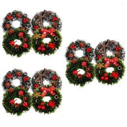 Strings Christmas Wreath Wreaths Tree Hanging Decor Rings Garland Party Door Pine Berry Winter Sisal Napkin Decoration Mini Wall Holiday