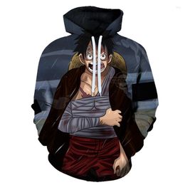Men's Hoodies 3D Est Printing Men Character Pirate King Design Anime Printed Sweatshirt Women Hooded