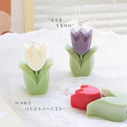 Handmade Tulip Colourful Flower Scented Soy Wax Wedding Birthday Guest Souvenirs Gift Candles Home Decoration