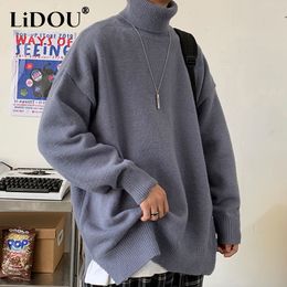 Men's Sweaters Autumn Winter Solid Colour Fashion Trend Casual Sweater Man Loose Casual Keep Warm All Match Pullover Male Streetwear Clothes 230302
