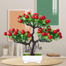 Decorative Flowers Artificial Plants Bonsai Small Fruit Tree Potted Simulation Decor Ornaments Greenery Home Decorations Easter