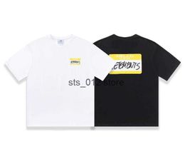 Men's T-Shirts 2023 New VTM Cute Cursive Signature Letter Print Women's Oversize Summer Loose Short Sleeve T230302