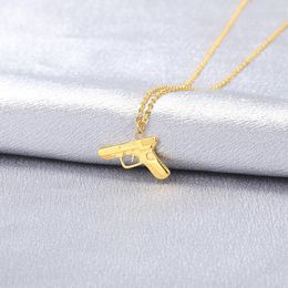 Pendant Necklaces Punk Colour Pistol For Women Gun Shape Clavicle Choker Men Hip Hop Accessories Party Jewellery