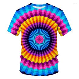 Men's T Shirts 3D Vertigo Pattern Printed T-Shirt Men's Fashion Street Casual Short Sleeve Top