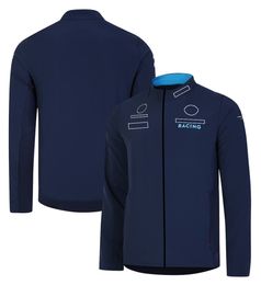 F1 Driver Full Zip Jacket 2023 Formula 1 Team Fashion Casual Breathable Sweatshirt Jackets Spring and Autumn Men's Warm Blue Jacket