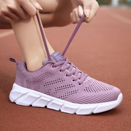 Designer women spring breathable running shoes black purple black rose red womens outdoor sports sneakers Color101