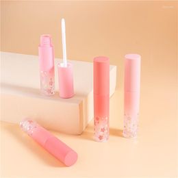 Vorratsflaschen 30 Stück 3 ml Leerer kosmetischer Glitzer für runden Lipgloss mit mattierter rosa Kappe Kleine Plastikglasurflasche Probenfläschchen Kosmetik