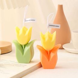 Tulip Scented Candle Soy Wax DIY Handmade Aromatherapy Souvenir Home Decoration