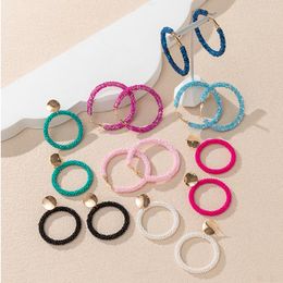 Hoop Earrings Most Wholesale Jewellery Accessories Candy Colour Shiny Handmade Beads Bohemia Beaded For Women 2023