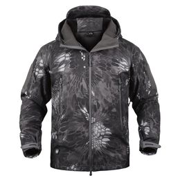 Winter Military Fleece Jacket Men Soft shell Tactical Waterproof Army Camouflage Coat Airsoft Clothing Multicam Windbreaker