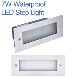 7W Street Lights LED Simple Modern Aluminum Matte Recessed Stair Outdoor Light Waterproof IP65 Warm White Energy Saving Entertainment Villa crestech