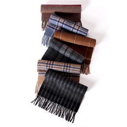 Scarves winter men plaid scarf wool cashmere scarves for women echarpe foulard femme long wool pashmina sjaal shawls business scarf 230302