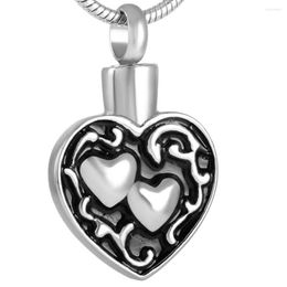 Pendant Necklaces MJD8539 Discount !!! Big Sale 50% Off Heart Shape Hollow Double Urn Memorial Keepsakes Cremation (pendant Only)