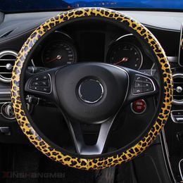 Steering Wheel Covers Car Cover Auto Steering-Wheel Suitable Leather Camouflage Leopard Print AccessoriesSteering