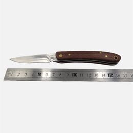H2373 Folding Blade Fruit Knife 420C Satin Blade Wood Handle Outdoor Camping Hiking EDC Pocket Folder Knives 1688