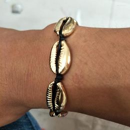 Strand Fashion Handmade Bracelet Gold Colour Alloy Sea Shell Design Charm Pendant Jewellery For Women Worldwide