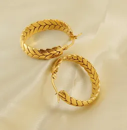 New Stainless Steel Hoop Earrings American Fashion Trending 18K Wheat Earrings Jewelry Wholesale