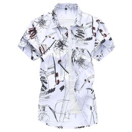 Men's Casual Shirts Print Hawaiian Shirt Men Oversized Streetwear Harajuku Beach Fashion Summer MenMen's