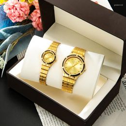 Armbanduhren original KKY Quartz Watch Einfaches Business Top Luminous Model Gold Black Edge Uhr Wasserdichte Männer und Frauen Paare