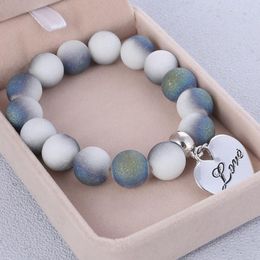 Strand Atreus Frosted Gradient Bead Elastic Bracelet Female Men's Letter Love Small Jewellery Couple Wristband