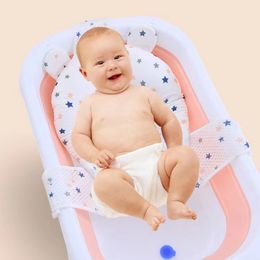 Pillows Portable Baby Bath Tub Cushion born AntiSlip Mat Seat Infant Floating er tub Pad Shower Support Pillow 230301