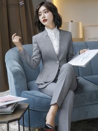 Women's Suits Blazers Fashion Business Pant Suits Women 2 Piece Set Office Lady Trousers Jacket Blazer Set Formal Work Suit Female Outfit Clothes 230302