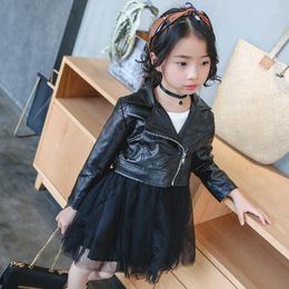 Jackets PU Coat Jacket Baby Girl Boy Spring Autumn Winter Kids Fashion Leather Children Infant Coats Overwear Clothes Clothing