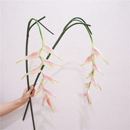 Decorative Flowers Orange Bird Of Paradise Orchid Large 95CM Real Touch Silicone Wedding Artificial Flower Floral Event Party Decoration -