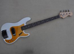 4 Strings White Body Electric Bass Guitar with Rosewood Fingerboard Golden Hardware Can be Customised