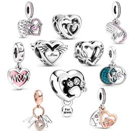the new popular s925 sterling silver loves your mothers unlimited hanging charm beads suitable for primitive pandora bracelet female diy Jewellery gift