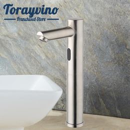Bathroom Sink Faucets Torayvino Faucet Induction Modern Sensor Grifo Cocina Tap Brushed Nickel Taps Cold Mixer/cold Water