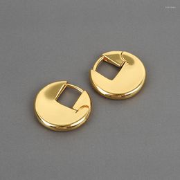 Hoop Earrings Simple Personality Irregular Geometric Chunky Metal Gold Plated Clip For Women Girls Jewelry Gift