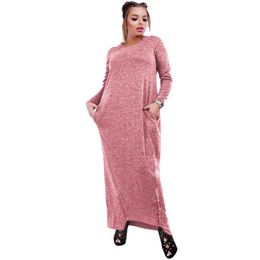 Casual Dresses COCOEPPS 2023 Plus Size Autumn Winter Dress Women Long Sleeve Pink Robe Big Maxi Elegant Female Vestidos