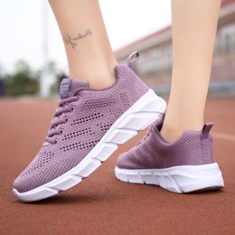 Designer women spring breathable running shoes black purple black rose red womens outdoor sports sneakers Color107