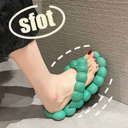 Slippers 2023 Massage Bubble Thong Flip Flops Summer Women Thick Sole Comfy Cloud Men Outdoor Beach Slides Orthopedic Sandals Y2302