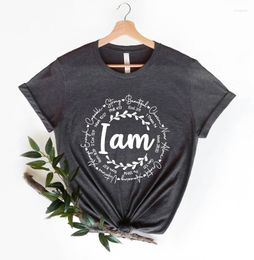 Women's T Shirts I Am Chosen Inspiration Enough Christian Jesus Short Sleeve Cotton Top Tees O Neck Streetwear Drop