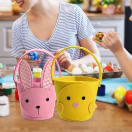 Gift Wrap Chick Carrot Handbag Cute Bunny Hand Basket Portable Festival Gift Crafts Happy Easter Animal Party Supplies Y2303