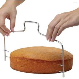 Baking Tools 1pc Adjustable Wire Cake Slicer Leveller Stainless Steel Pizza Dough Cutter Trimmer Kitchen Accessories Layer Cakes
