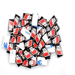 100PCS LOT S line LOGO AUDI Decorative small sticker Badge Hub caps Steering wheel Emblem Sticker 18 X 10 mm231Q