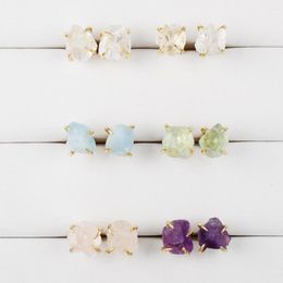 Stud Earrings BOROSA Design 5Pair Gold Plated Multi-kind Stone Claw Fashion Trend Jewellery Gift To Her ZG0446