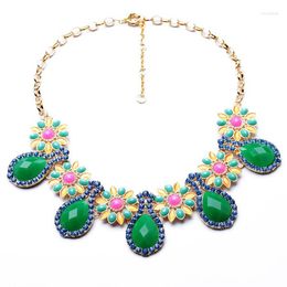 Pendant Necklaces Bulk Price Sweet Girls Daily Accessories Charm Gold Color Candy Tear Flower Opal Necklace