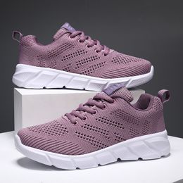 Designer women spring breathable running shoes black purple black rose red womens outdoor sports sneakers Color80