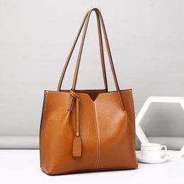 Evening Bags Angular Design Big Capacity Tote Bag Green Full Grain Cowhide Leather Women Handbag Soft Taro Office Girl Laptop Shopping
