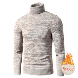 Men's Sweaters TFU Men Autumn Casual Mixed Colour Cotton Fleece Turtleneck Sweater Pullovers Men Winter Fashion Warm Thick Sweater Men 230302