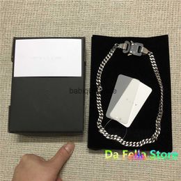 Pendant Necklaces Black BUCKLE ALYX NECKLACE Men Women 1017 ALYX 9SM CUBIX CHAIN NECKLACE CLASSIC Laser Upgrade Quality Stainless Steel Chain T230302