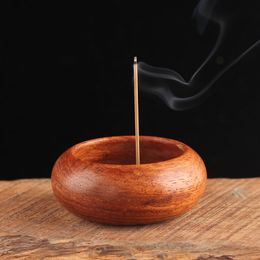 Incense Ash Catcher Retro Incense Burner Stick Holder Mini Bowl Shape Rosewood Buddhist Incenser Home Office Decoration KDJK2303